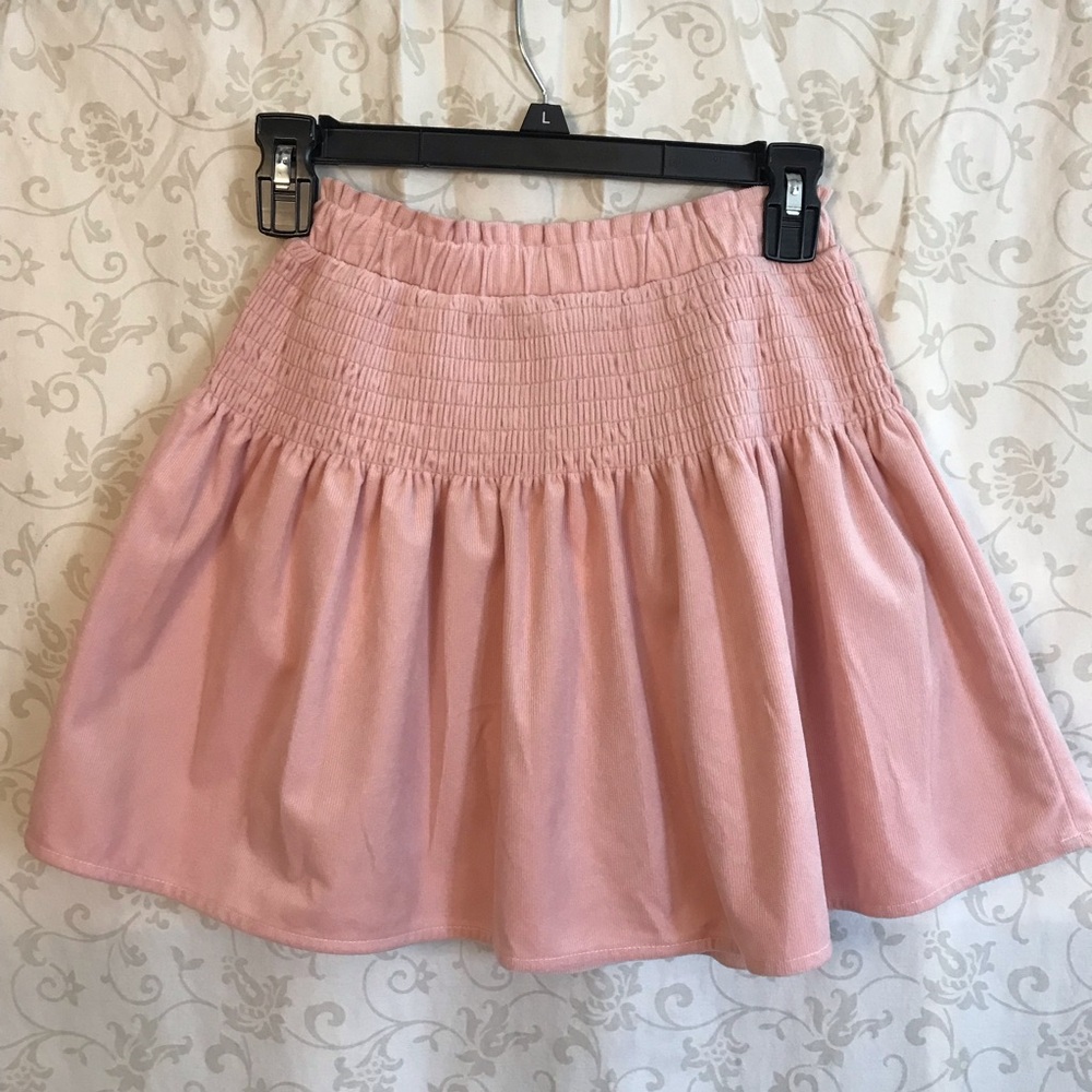 GB Big girls Pink Smocked Waist Mini Skirt Size M